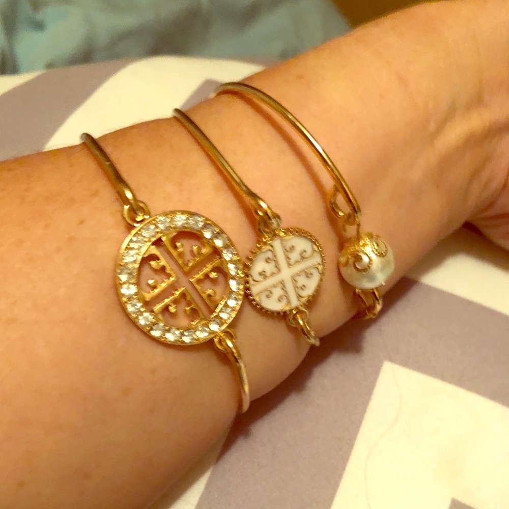 Set of 3 Gold Tone bracelets